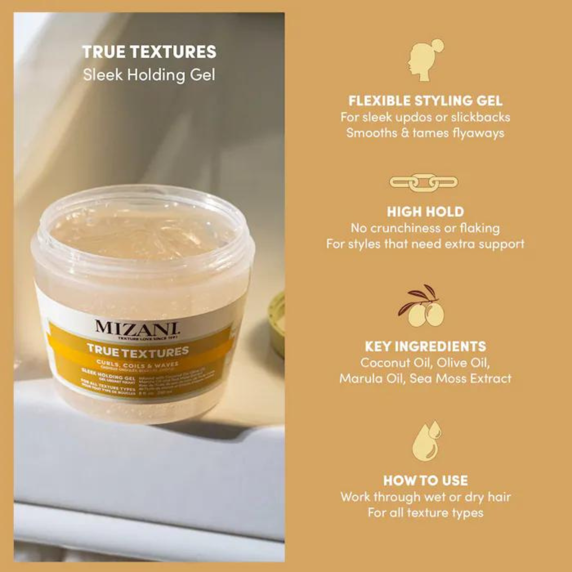 Mizani True Textures Sleek Holding Gel 8oz | Salon Brands