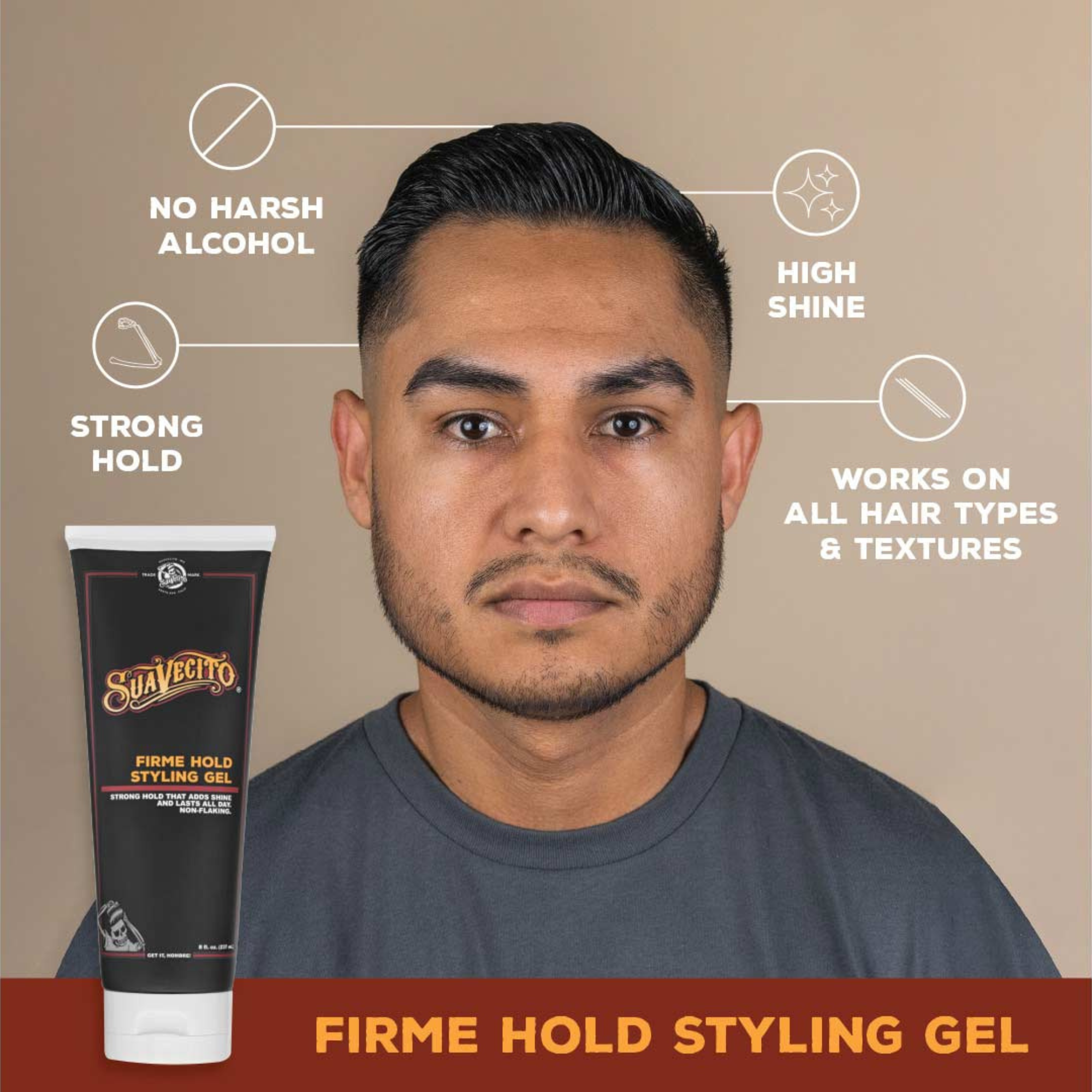 Suavecito Firme Hold Styling Gel 8oz Suavecito Firme Hold Styling Gel 8oz