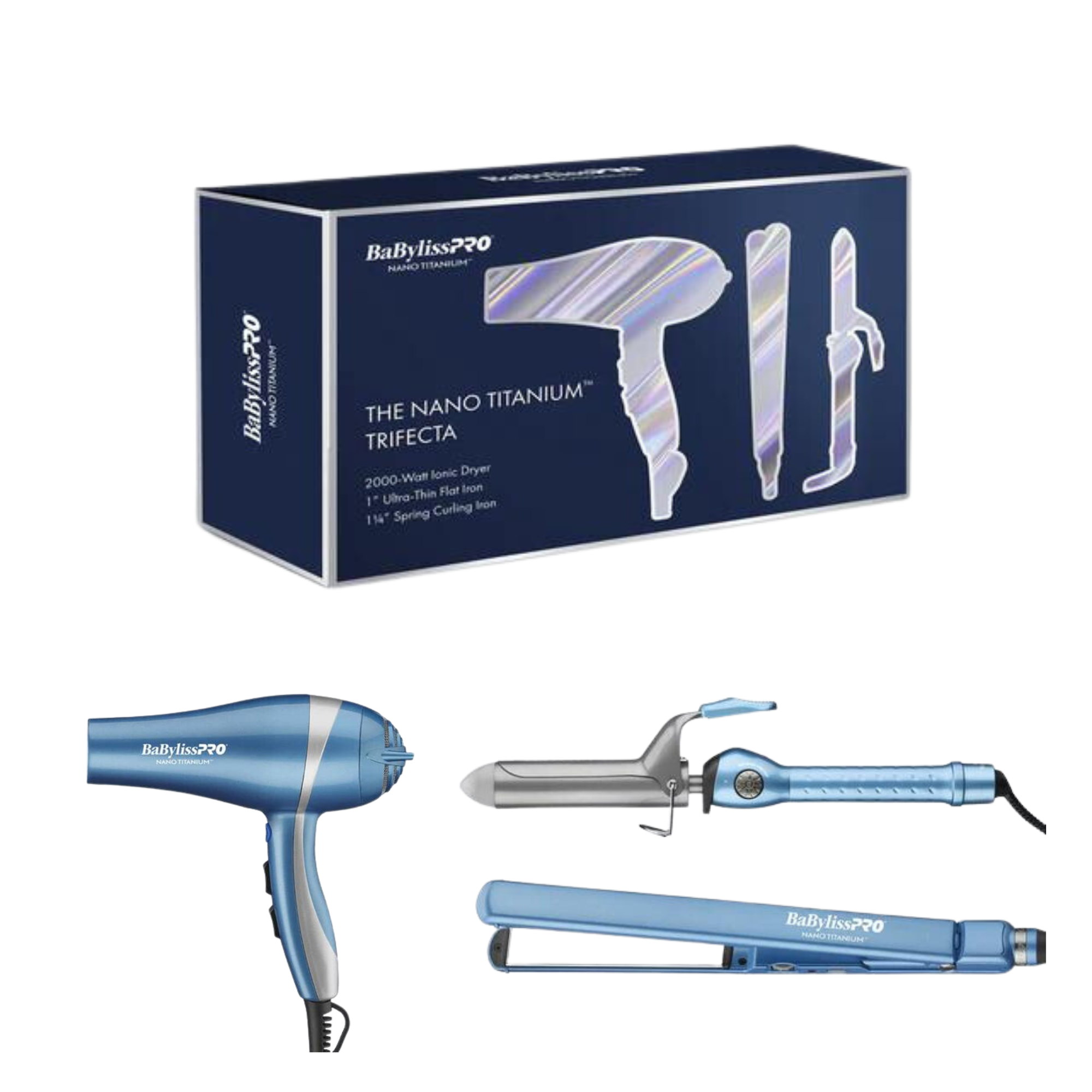 Beauty Buy Sale 79.99 BaBylissPro Trifecta Nano Titanium 3 Piece Styling Tool Set Salon Brands