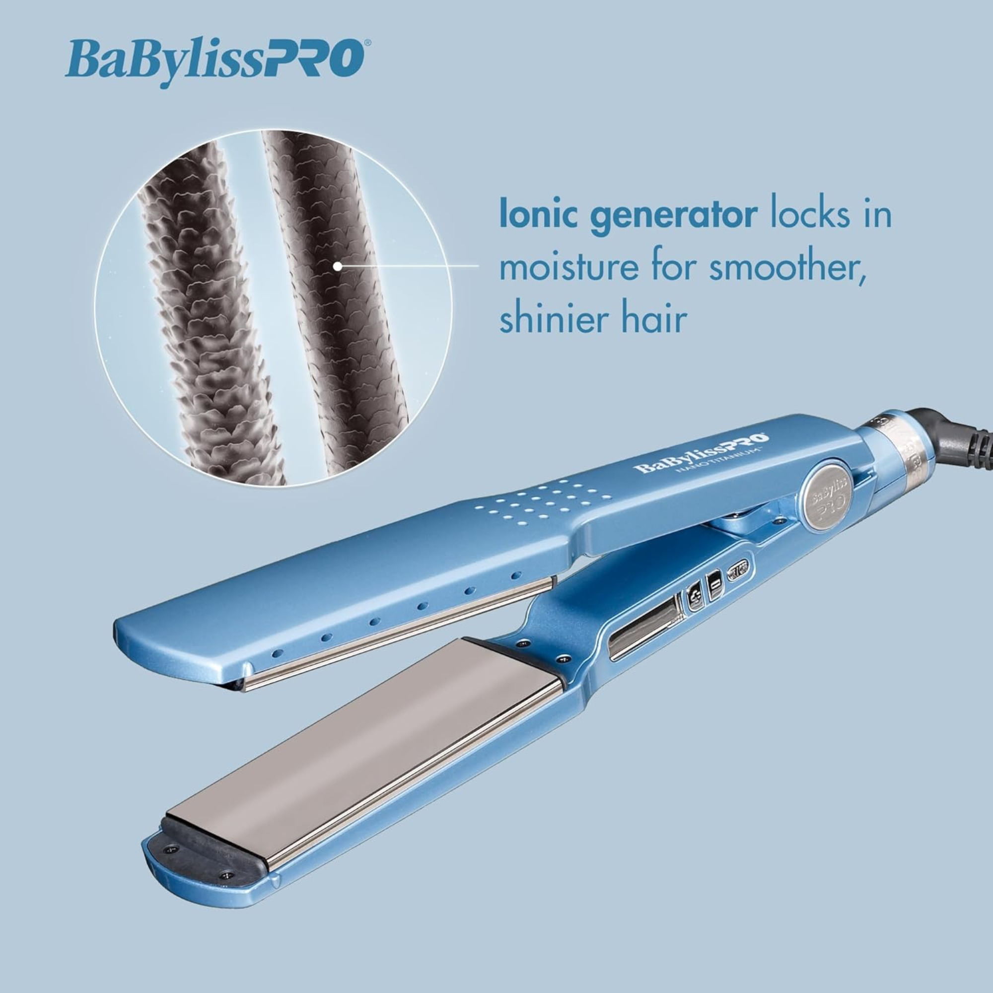 BaBylissPRO Nano Titanium 1 3 4 Digital Ionic Flat Iron Salon Brands