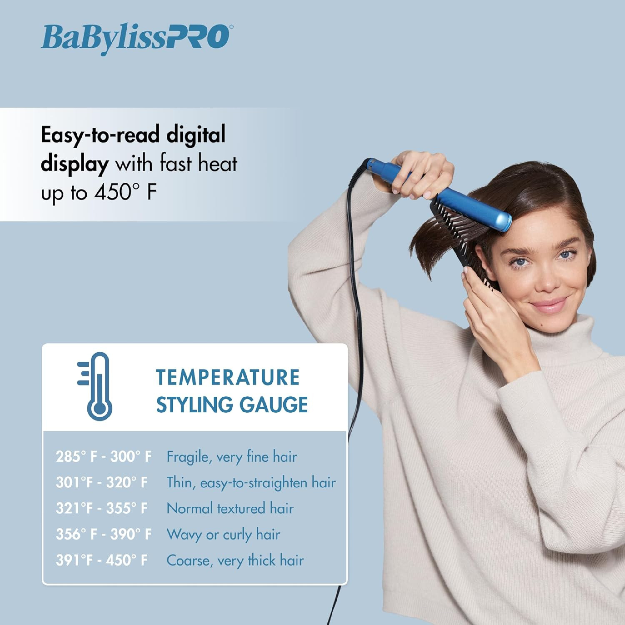 BaBylissPRO Nano Titanium 1 Digital Flat Iron Salon Brands