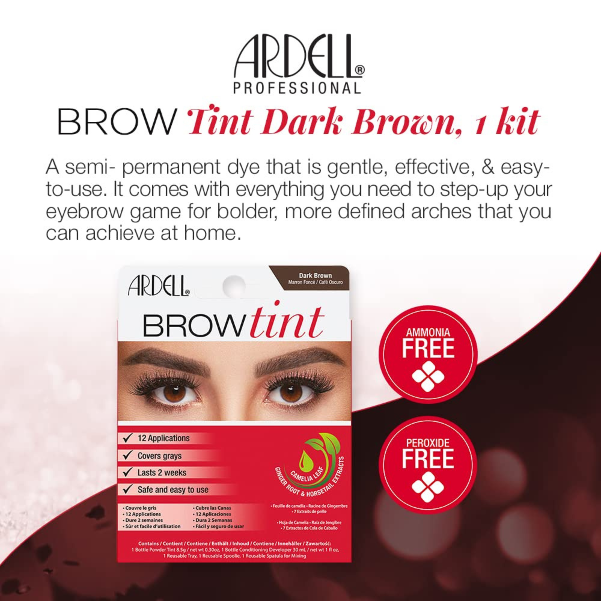 Ardell Brow Tint Dark Brown Create Full Defined Brows Salon Brands